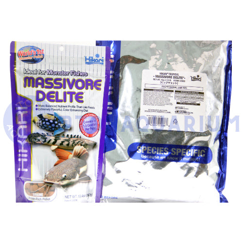 Hikari Massivore Delite 2.2 Lb - Carnivorous Fish Food Pellets For Large Aquarium & Pond Fish