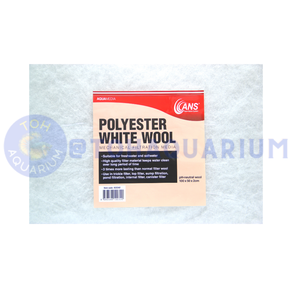 ANS Polyster White Wool 100x50x2cm